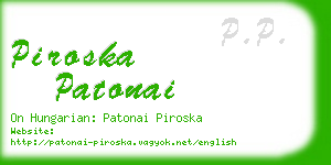 piroska patonai business card